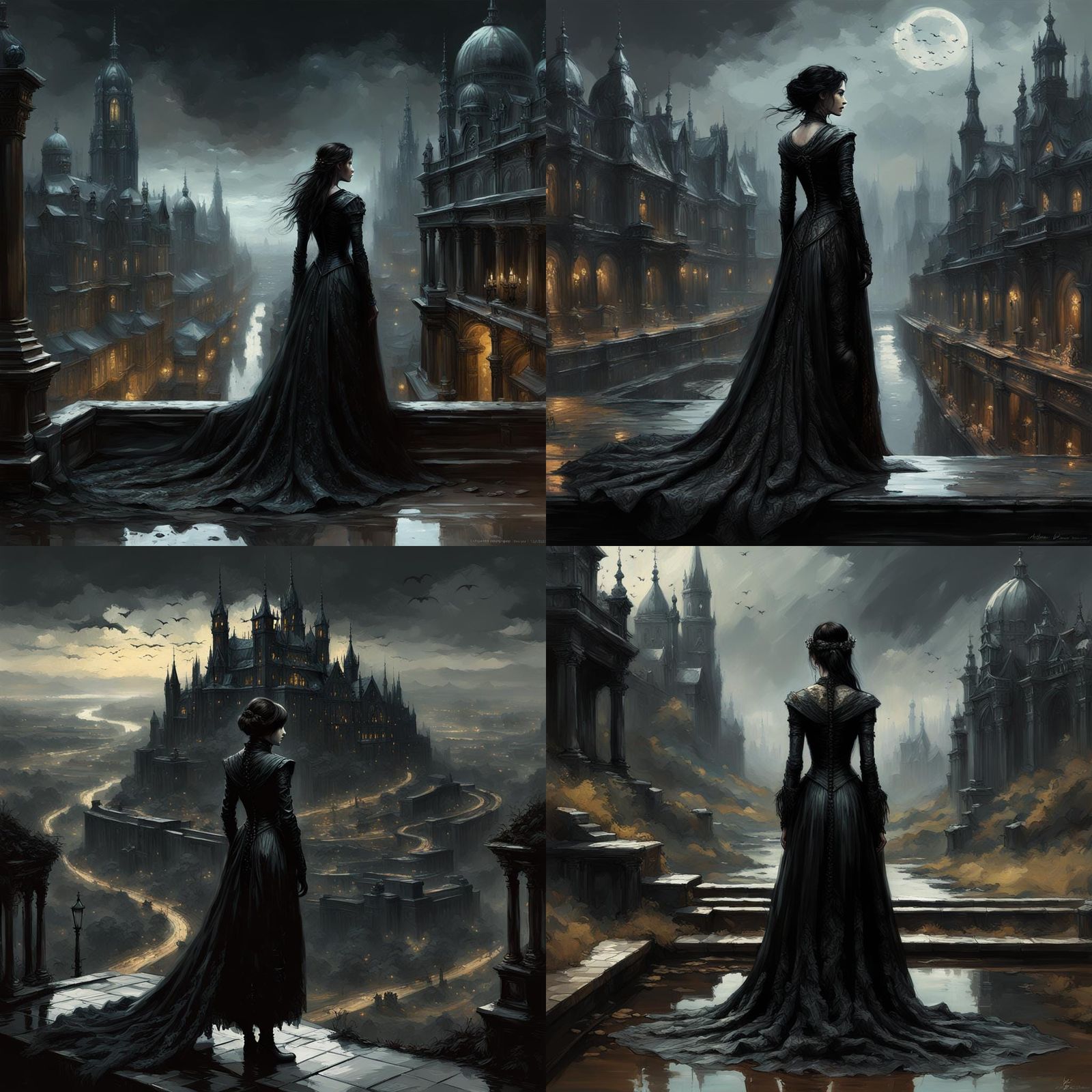 Enchantress of Shadow Kingdom: Gothic Dreamscape Art