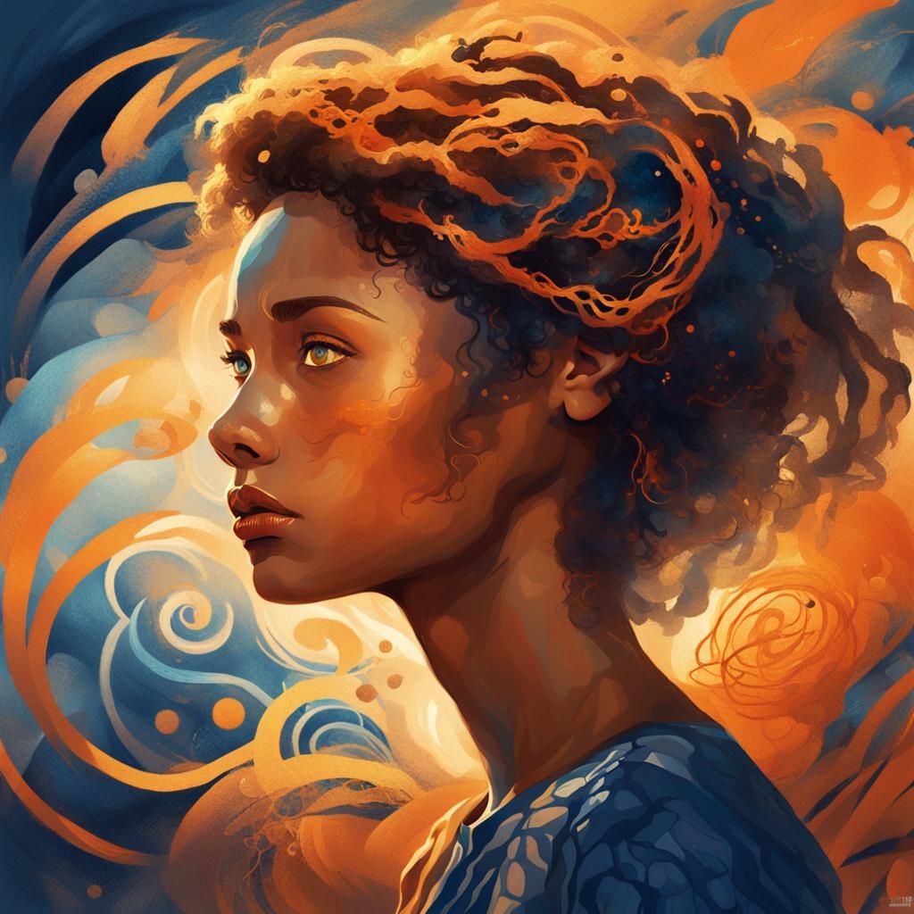 Emotional Portrait of Woman in Fantasy Style