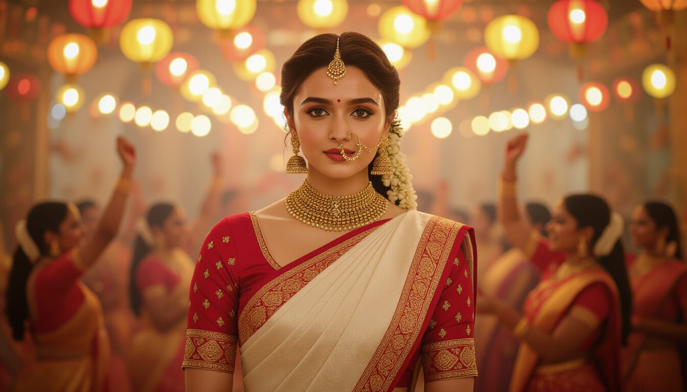 Cinematic Portrait in Traditional Indian Celebration
