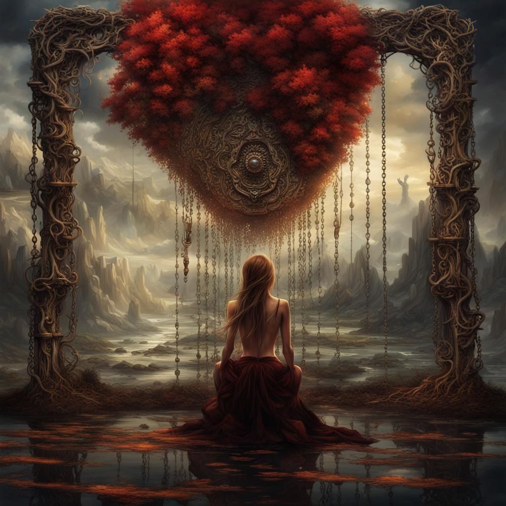 Fantastical Scene in Deep Color, Detailed Matte Painting