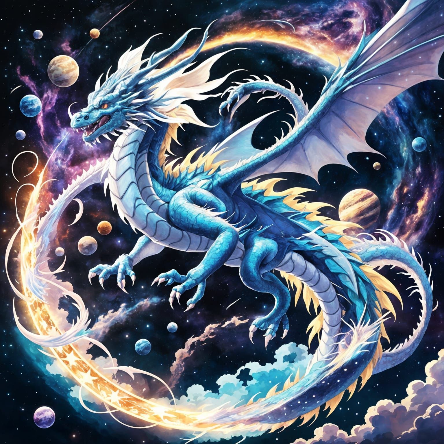 Celestial Dragon's Interstellar Flight: Anime Visual