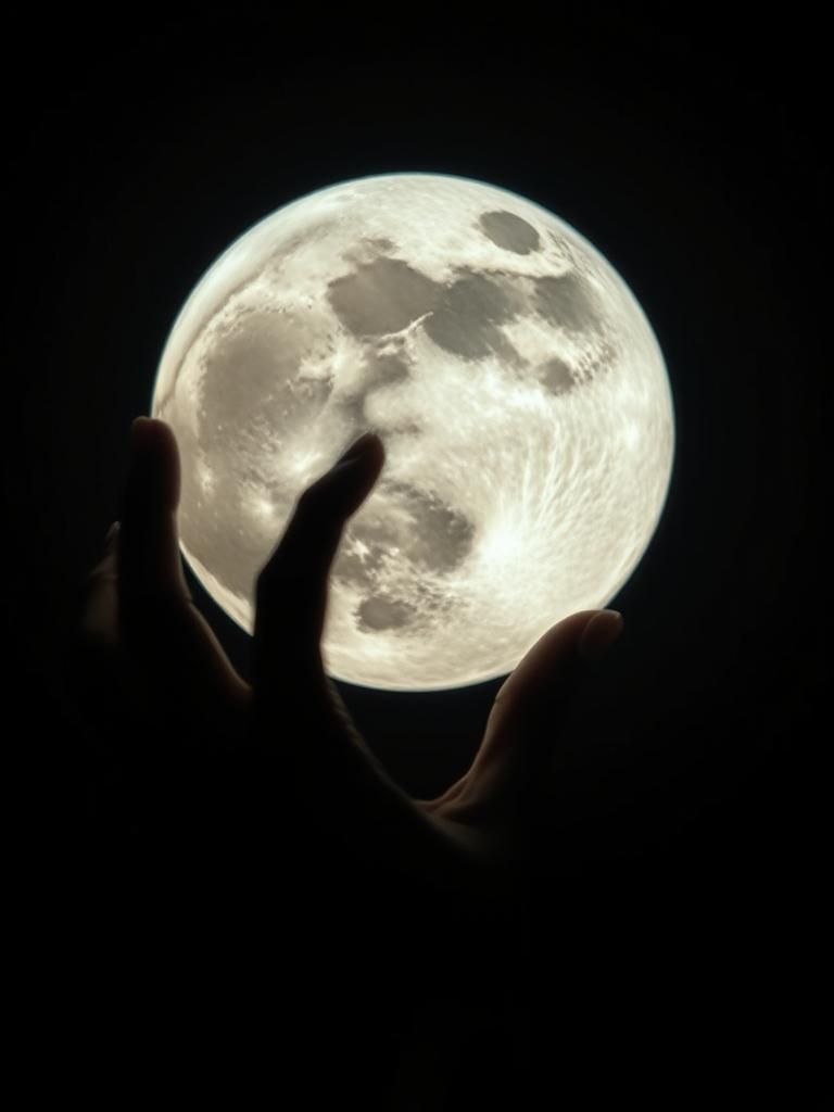 Hyperrealistic Moonlit Figure in Dark, Moody Art