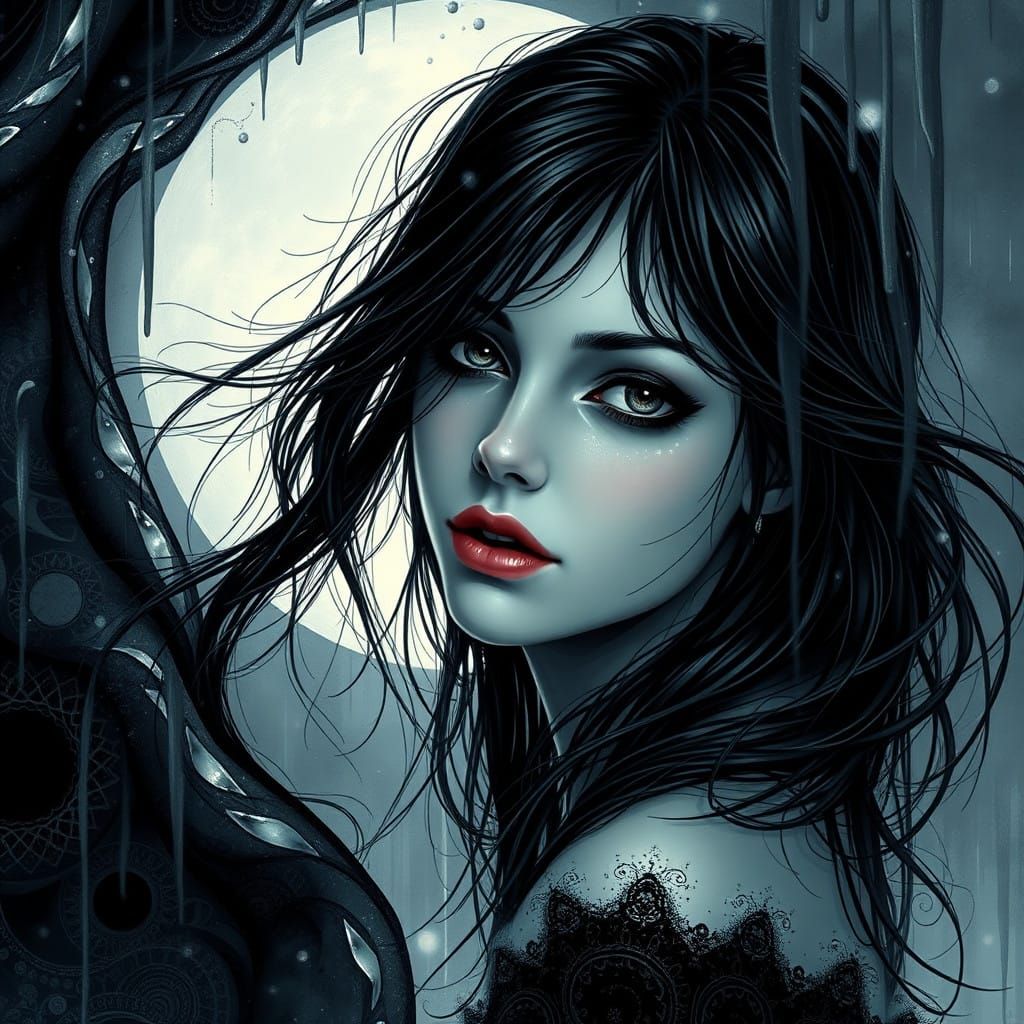 Mysterious Goth Woman Rises from the Dark Nebula