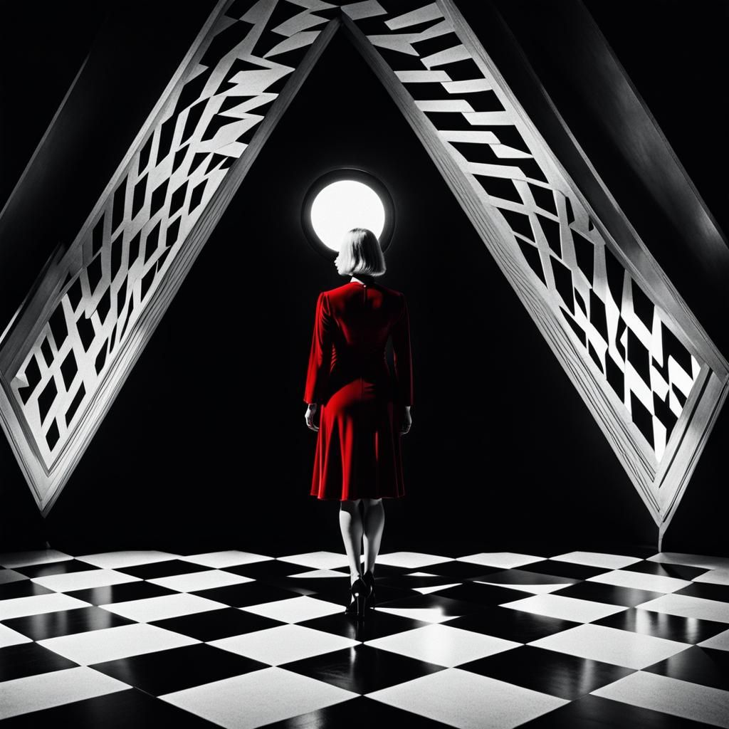 Red Queen in German Expressionist Style