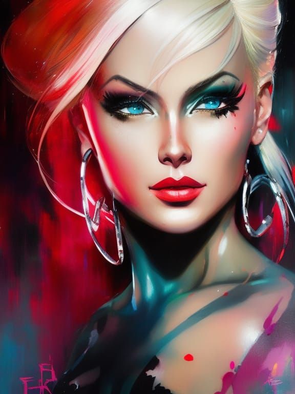 Cammy Street Fighter Portrait in Graffiti Art Style