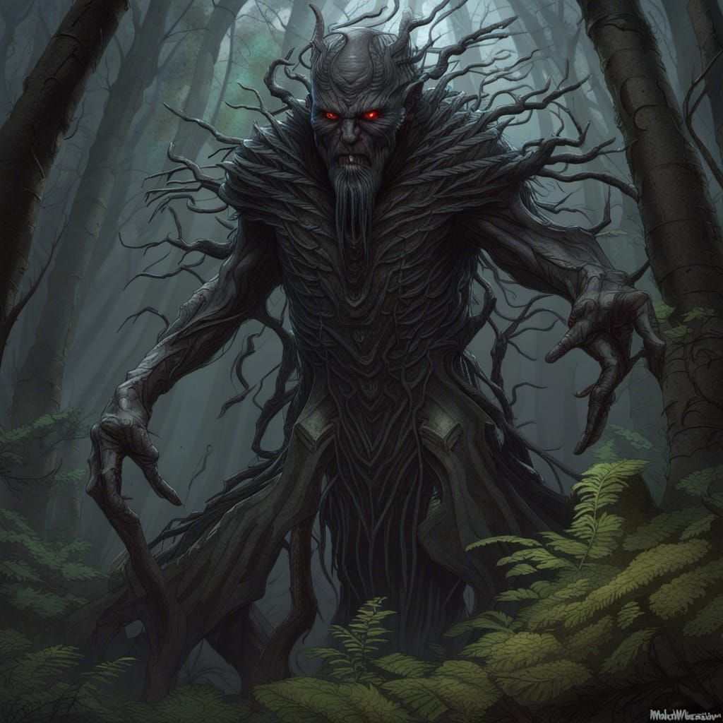 Terrifying Shadow Creature in Evil Forest