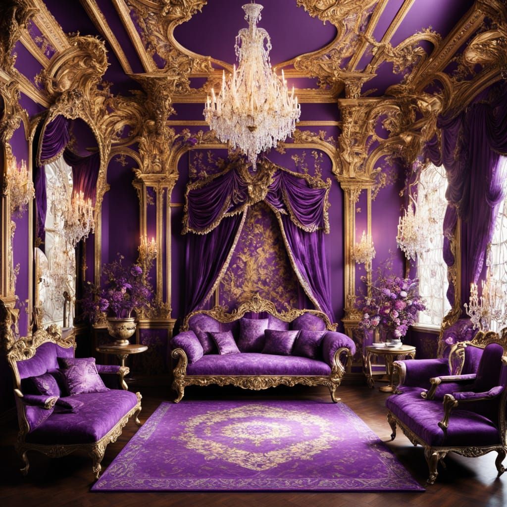 Baroque Opulence in Dominant Purple Hues