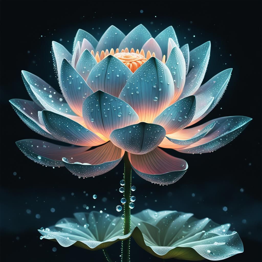 Crystal Lotus Unfolding in the Darkness of Space