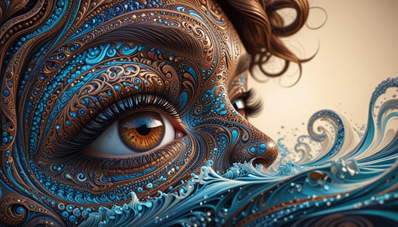 Vibrant Chocolate Portrait of a Beautiful Woman