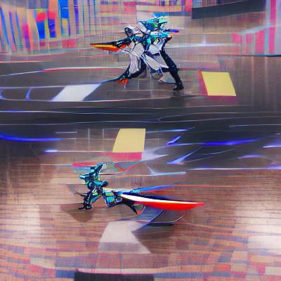 Silhouetted Figures in a Duel