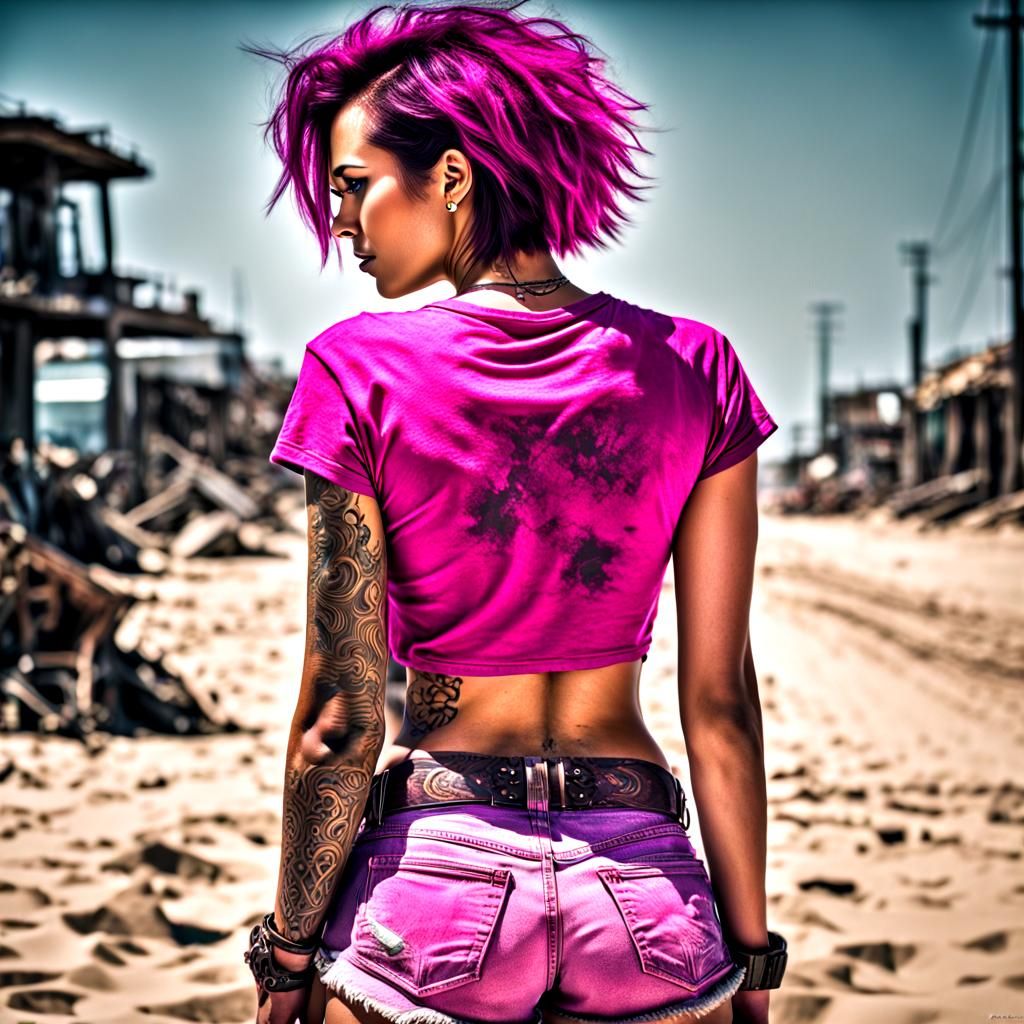 Steampunk Girl in Post-Apocalyptic Baghdad, Hyperrealism