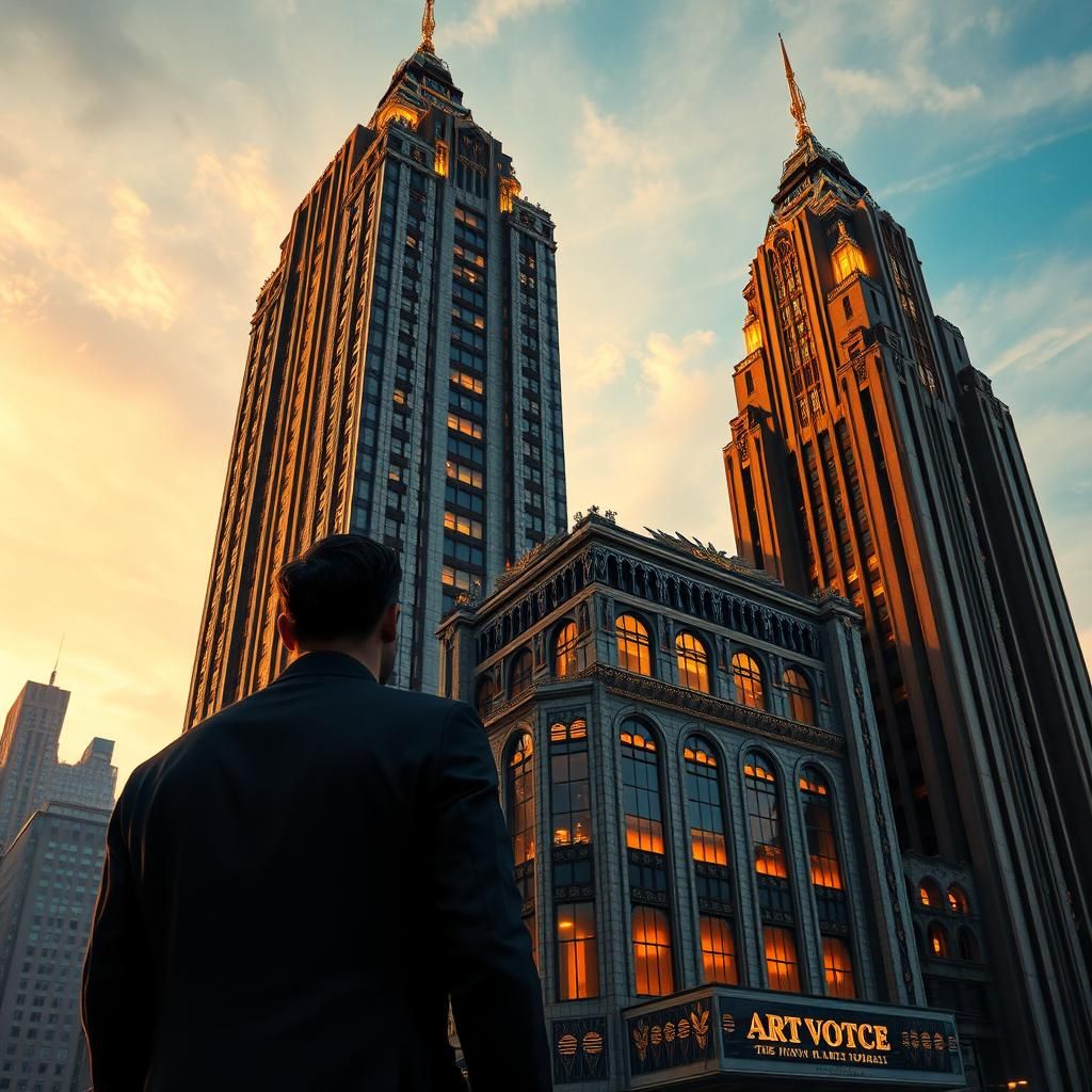 Art Deco Skyscraper Radiating 1920s Opulence