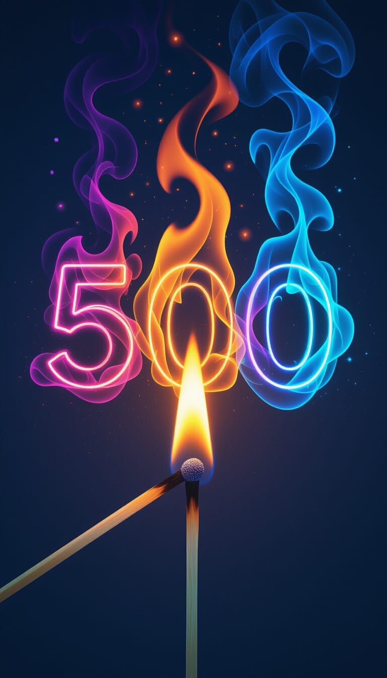 Fiery 500: A Futuristic Neon Flame