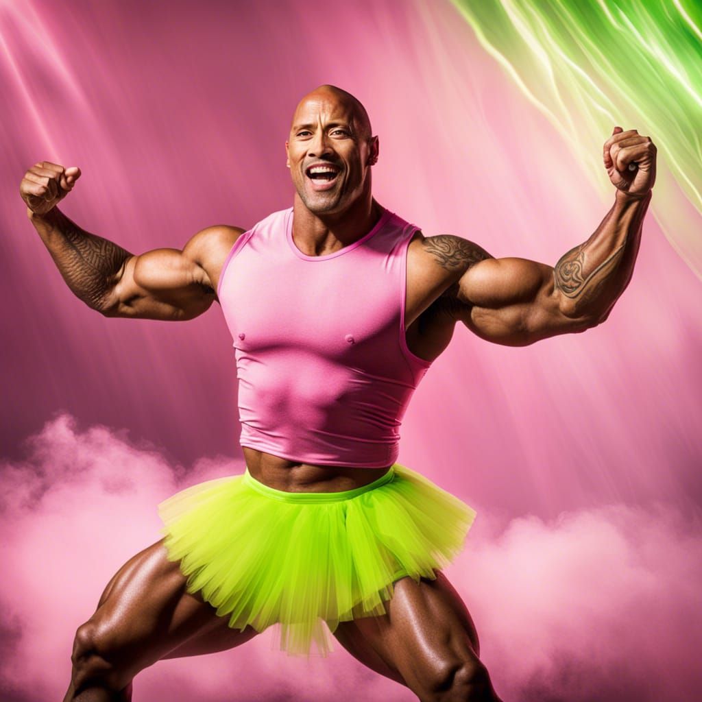 Hyperrealistic Man Dancing in Leotard and Tutu