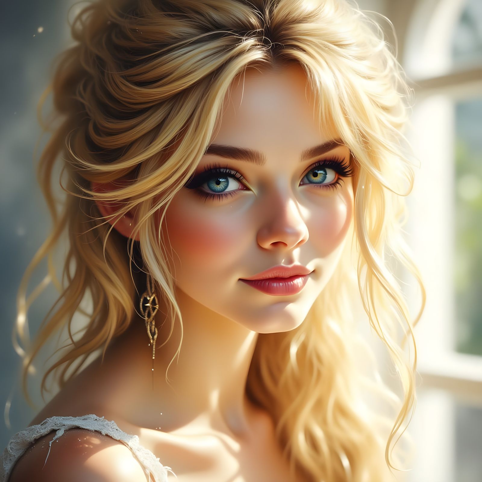 Norse Goddess of Love in Watercolor Style