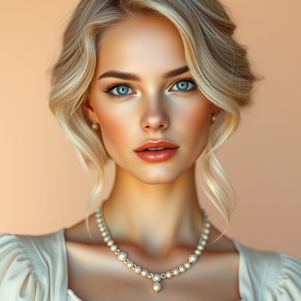 Elegant Woman in Soft Focus, Photorealistic Digital Art