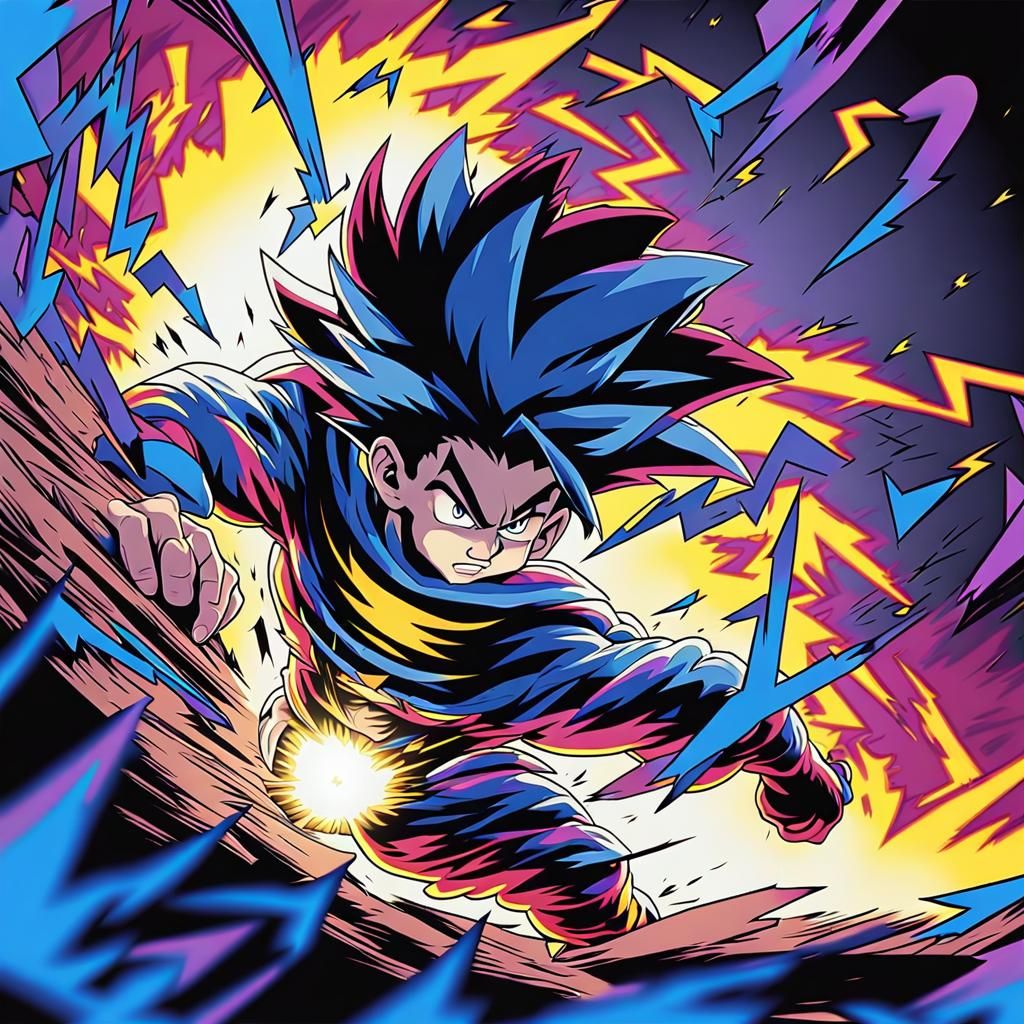 Goku Ultra Instinct Emerges from Portal with Lightning