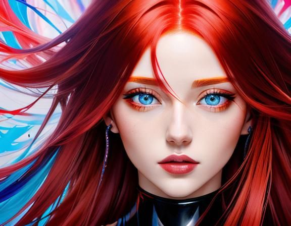 Abstract Spiritual Aura Portrait in Pollock Style