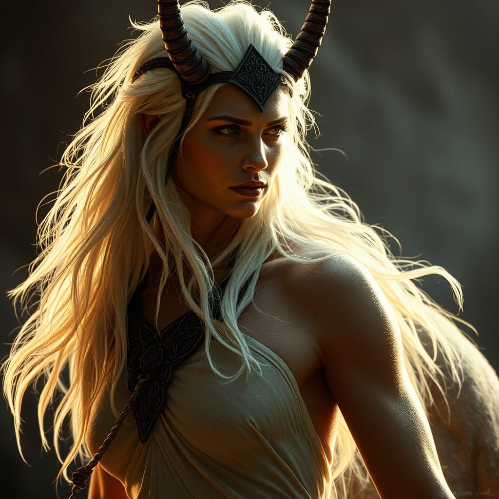 White-Haired Female Centaur: Epic Cinematic Digital Painting