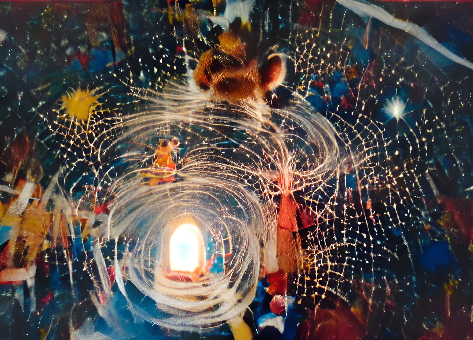 Ethereal Monk Surrounded by Light: Art Nouveau Style