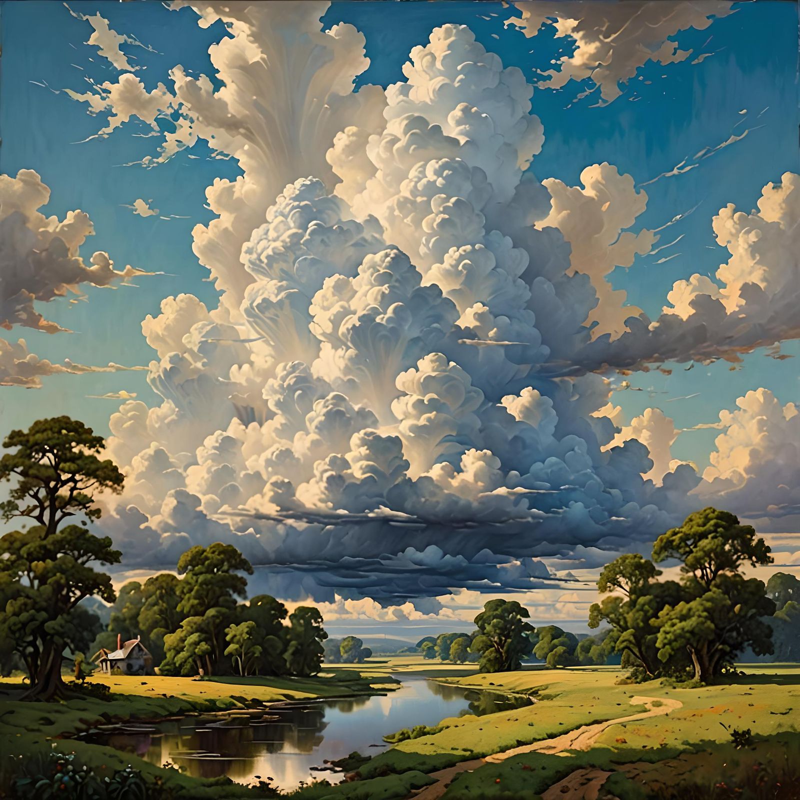 Landscape with White Cloud (after John Rogers Cox)