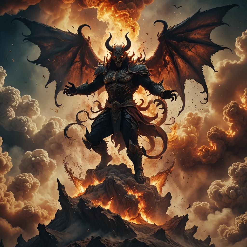 Majestic Devil on Dust Cloud: Fantasy Concept Art