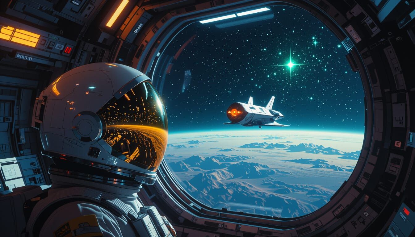 Astronaut's Tilt-Shift View of a Dark World