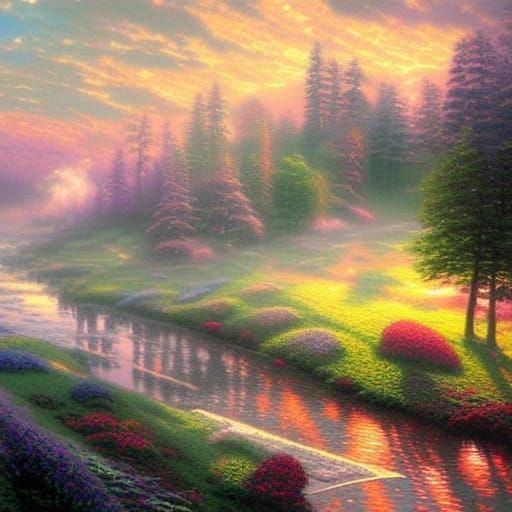 Global Warming in Stained Glass Style