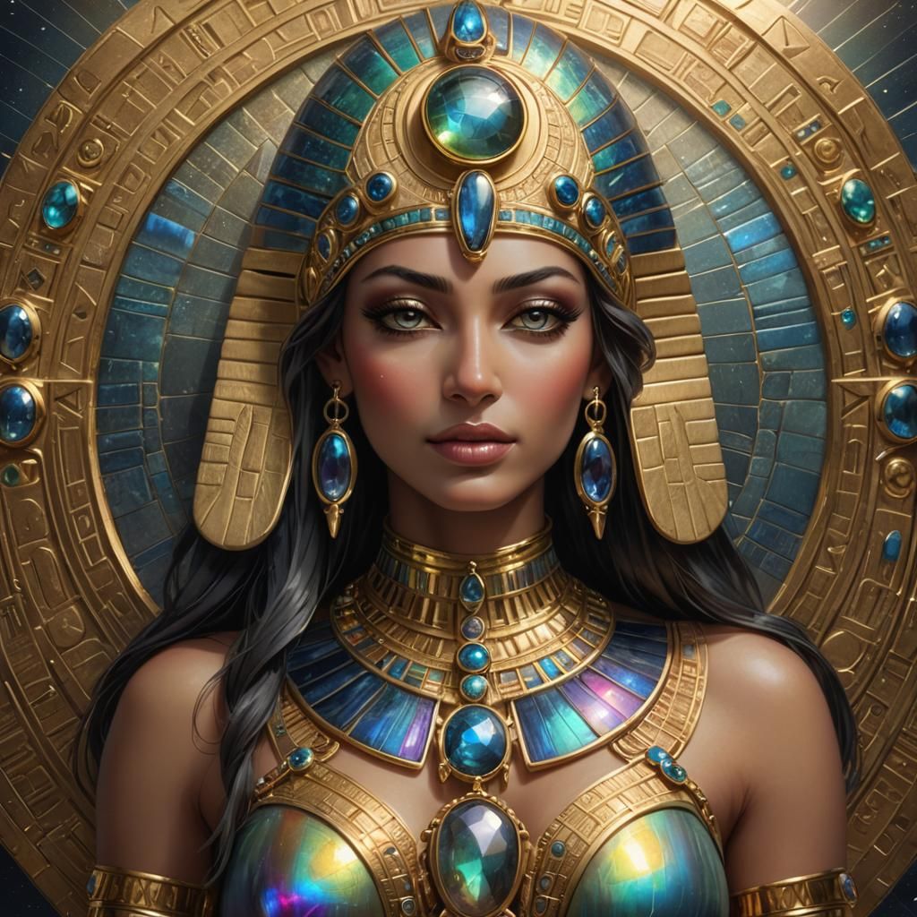 Egyptian Goddess with Scarab Pendant