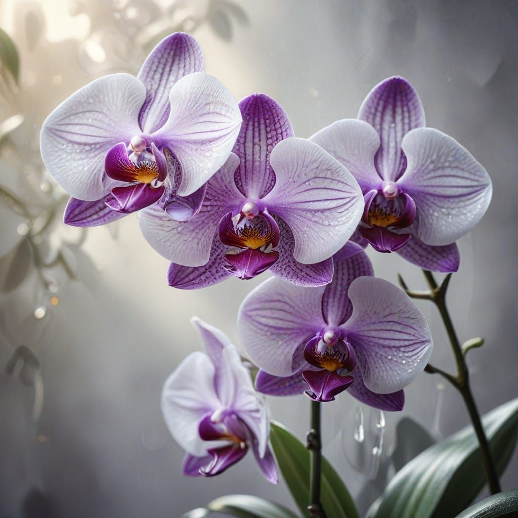Purple & white orchids