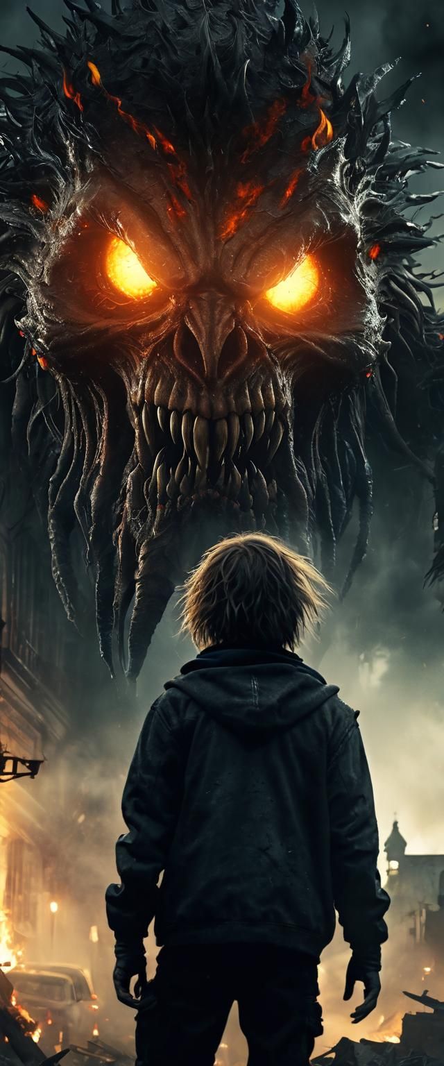 Gothic Horror Monster in Grimy Urban Decay