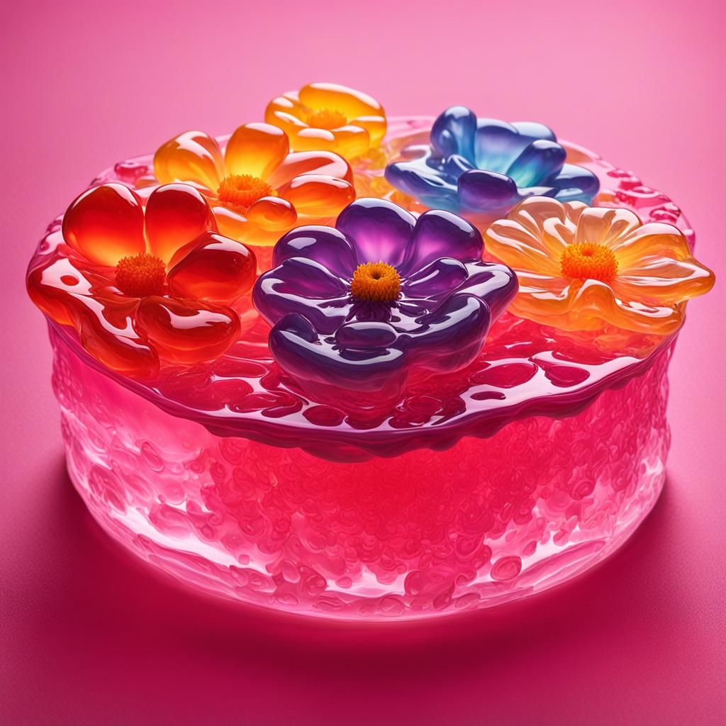 colored jelly cake