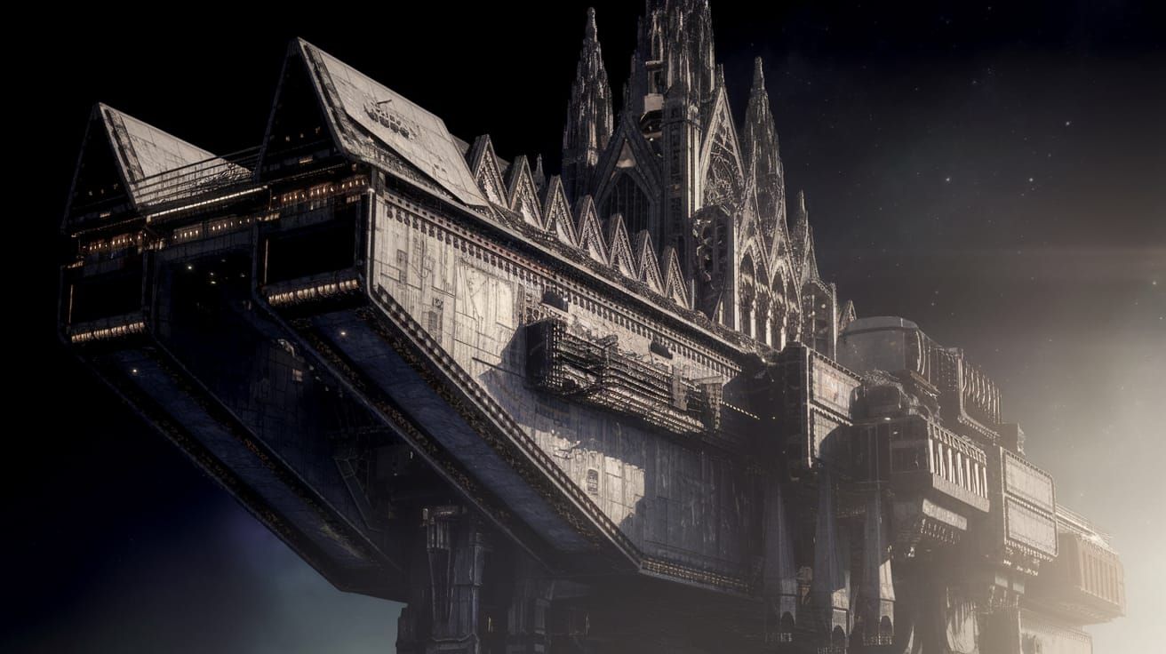 Imperial Warship in Gothic Architecture Style