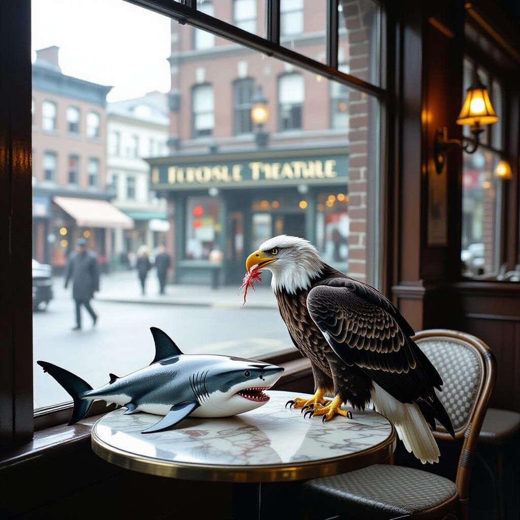 Eagle Eats Shark in Cafe as Goya Paints Mystery