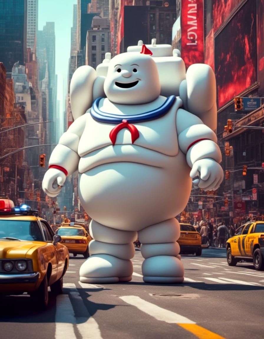 Ghostbusters marshmallow man in New York