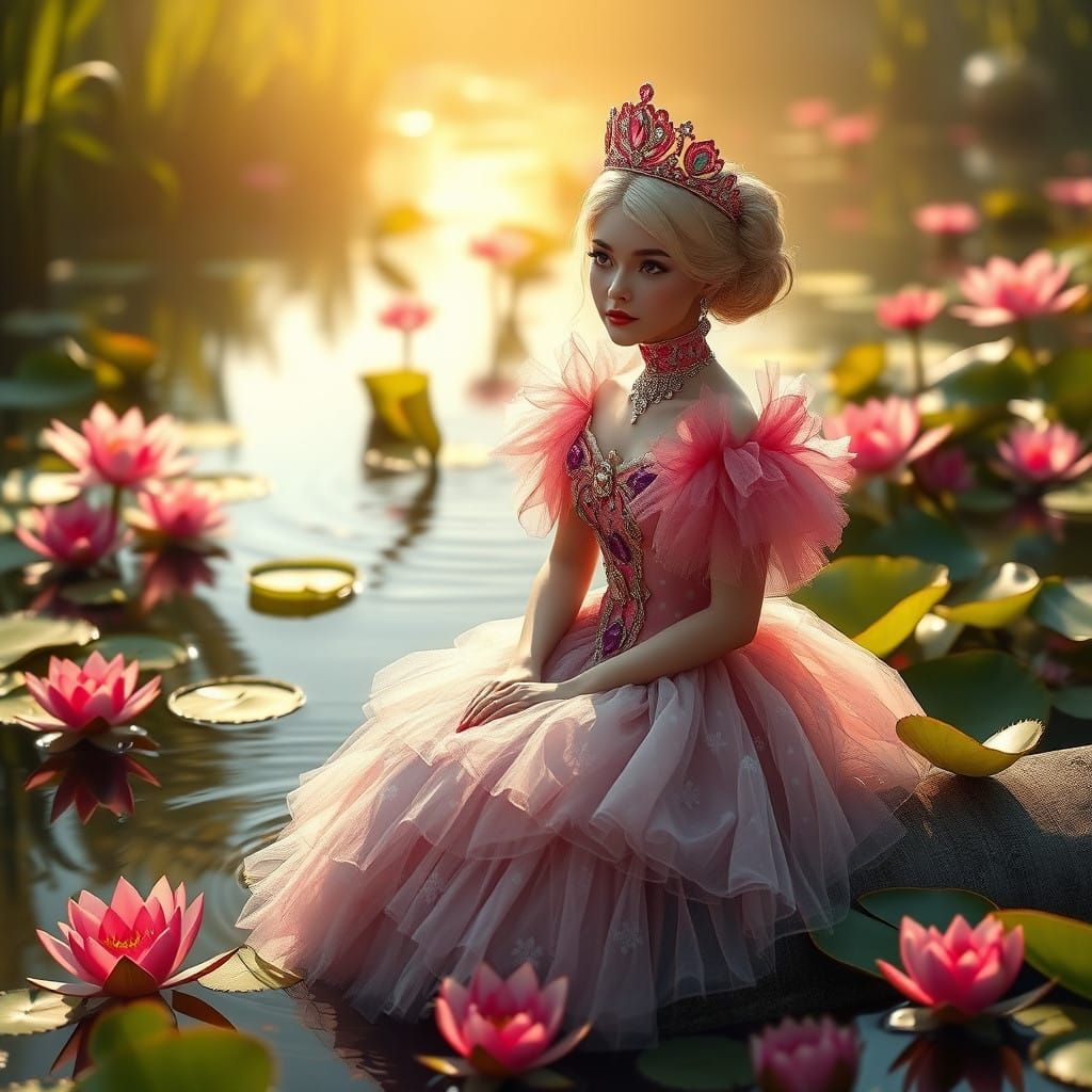 Ethereal Princess of Toasiria in Whimsical Fantasy Setting