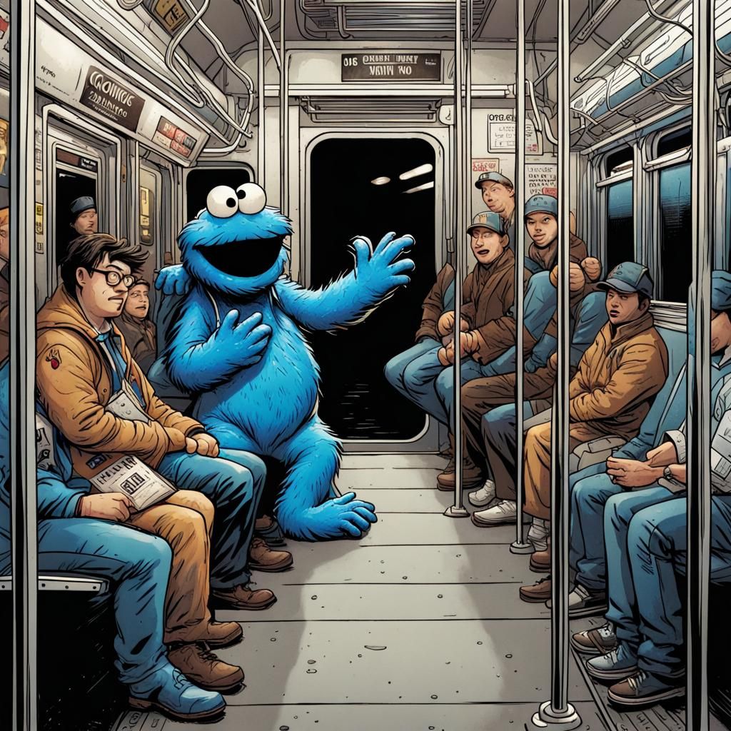 Cookie Monster's New York Subway Adventure