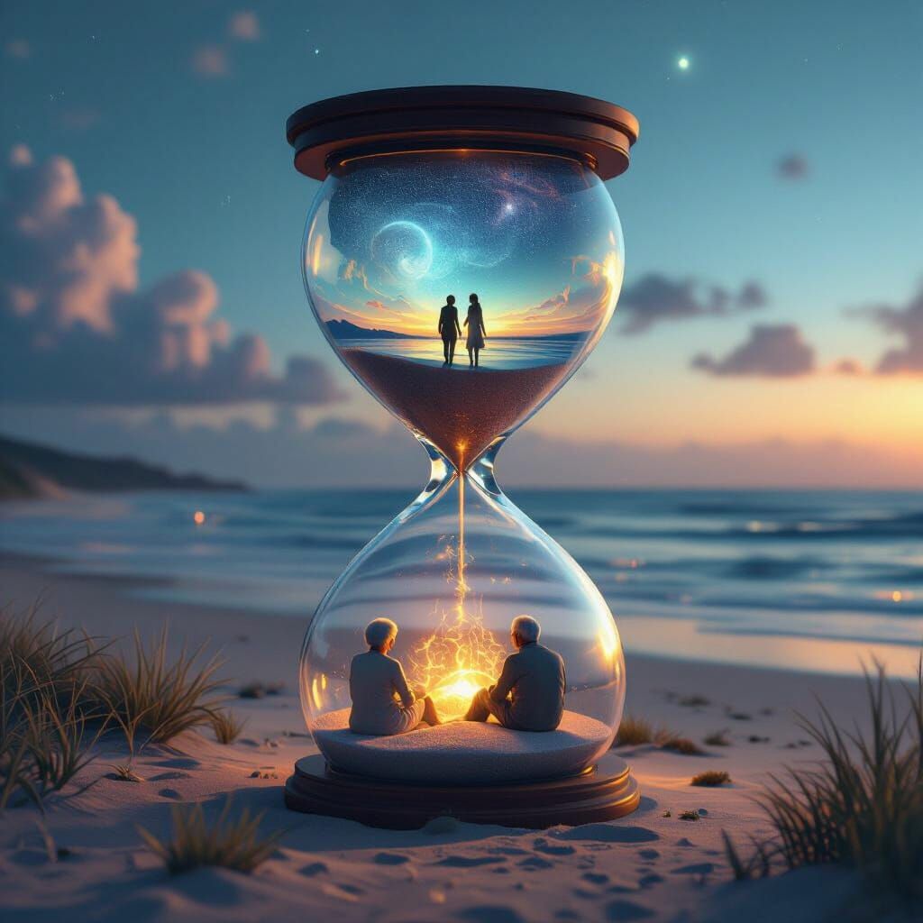 Cosmic Hourglass: Time's Passage from Youth to Old Age