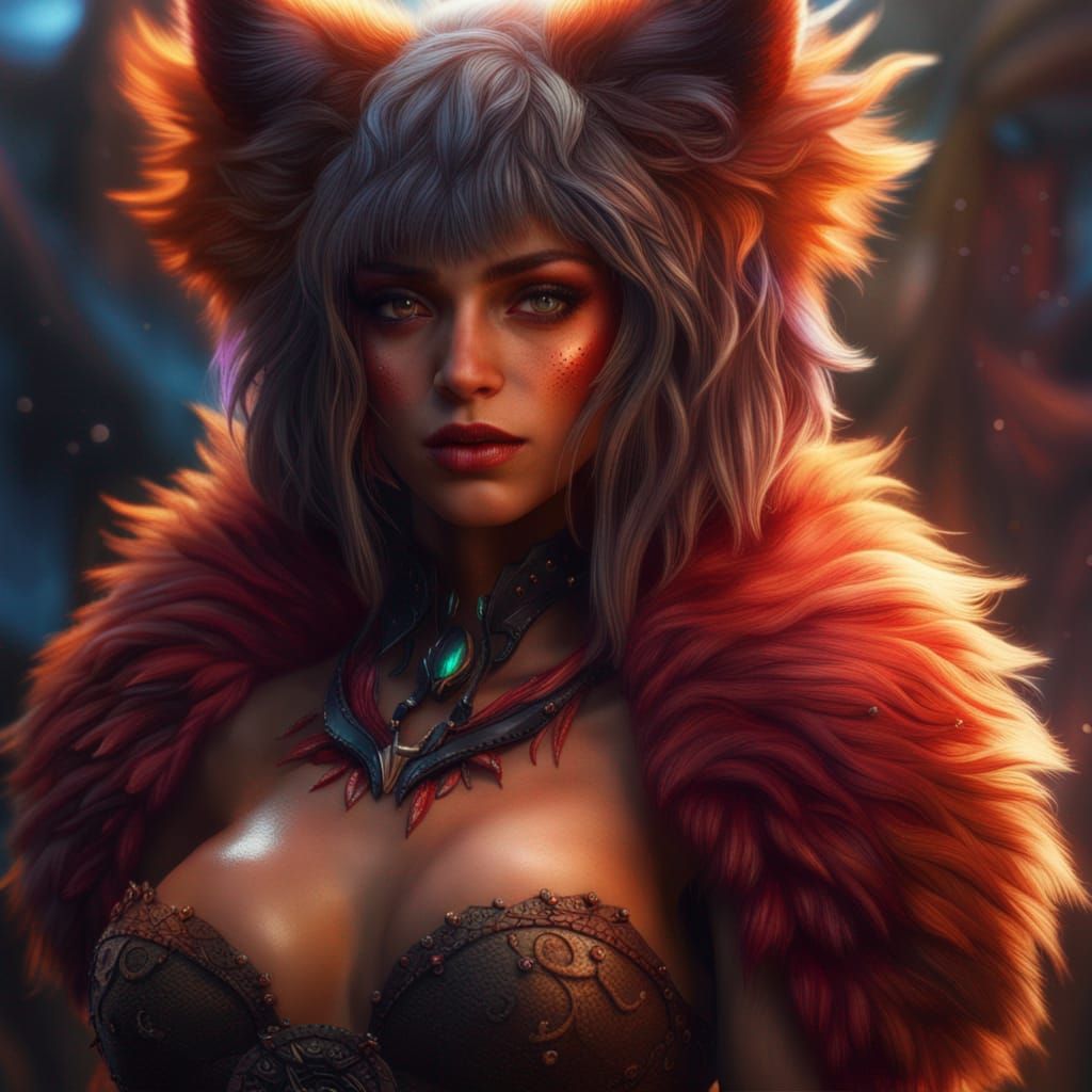 Detailed Furry Woman in Fantasy Concept Art