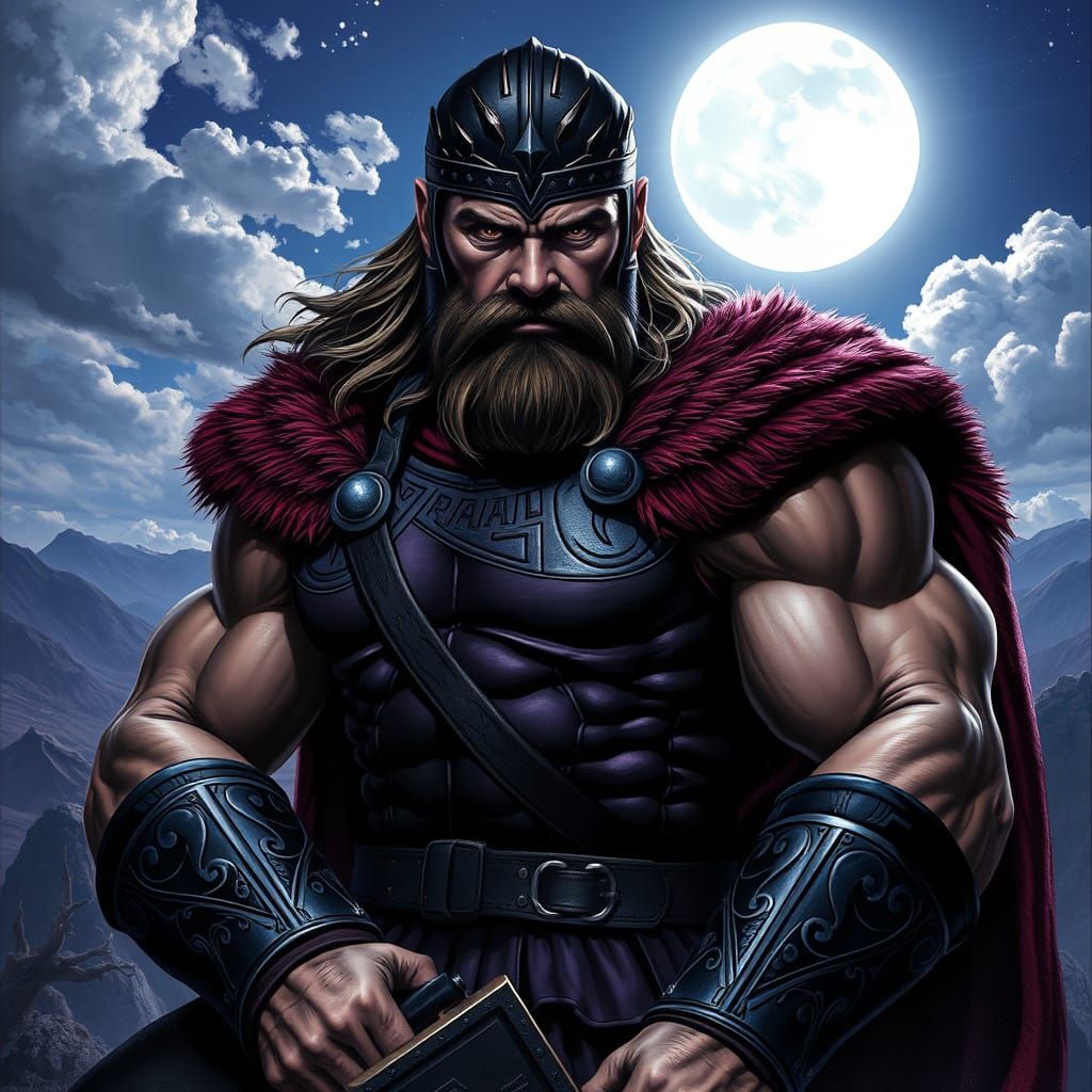 Viking Warrior in Majestic Norse Mythology Style
