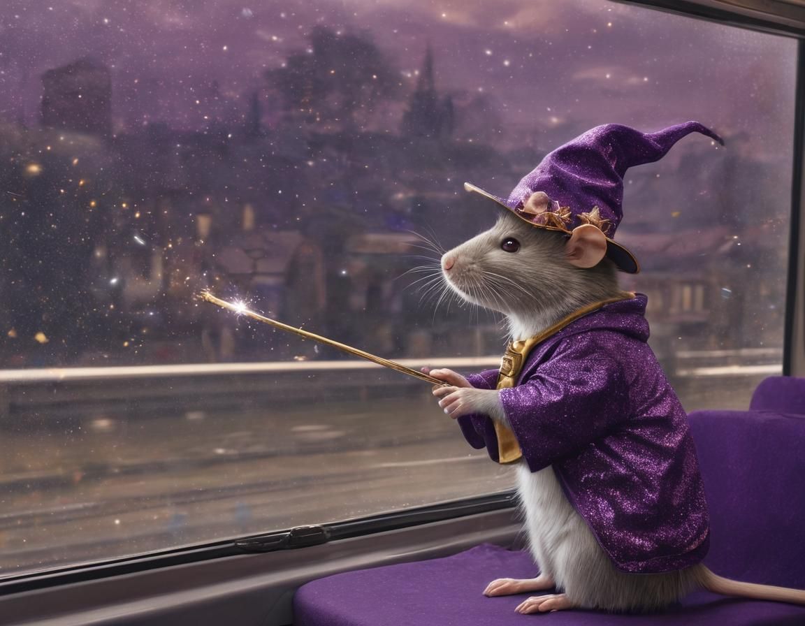 Wizard Rat On the Train to School