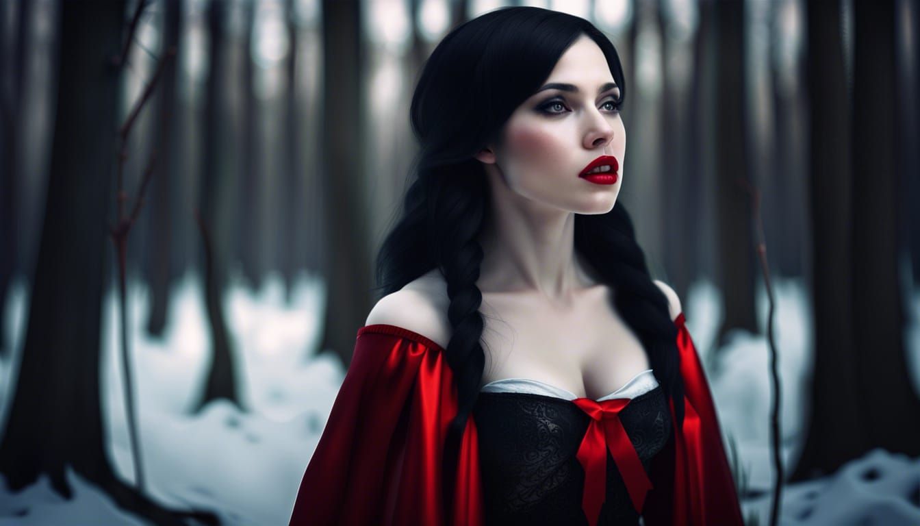 Snow White Portrait in a Detailed Fantasy Art Style