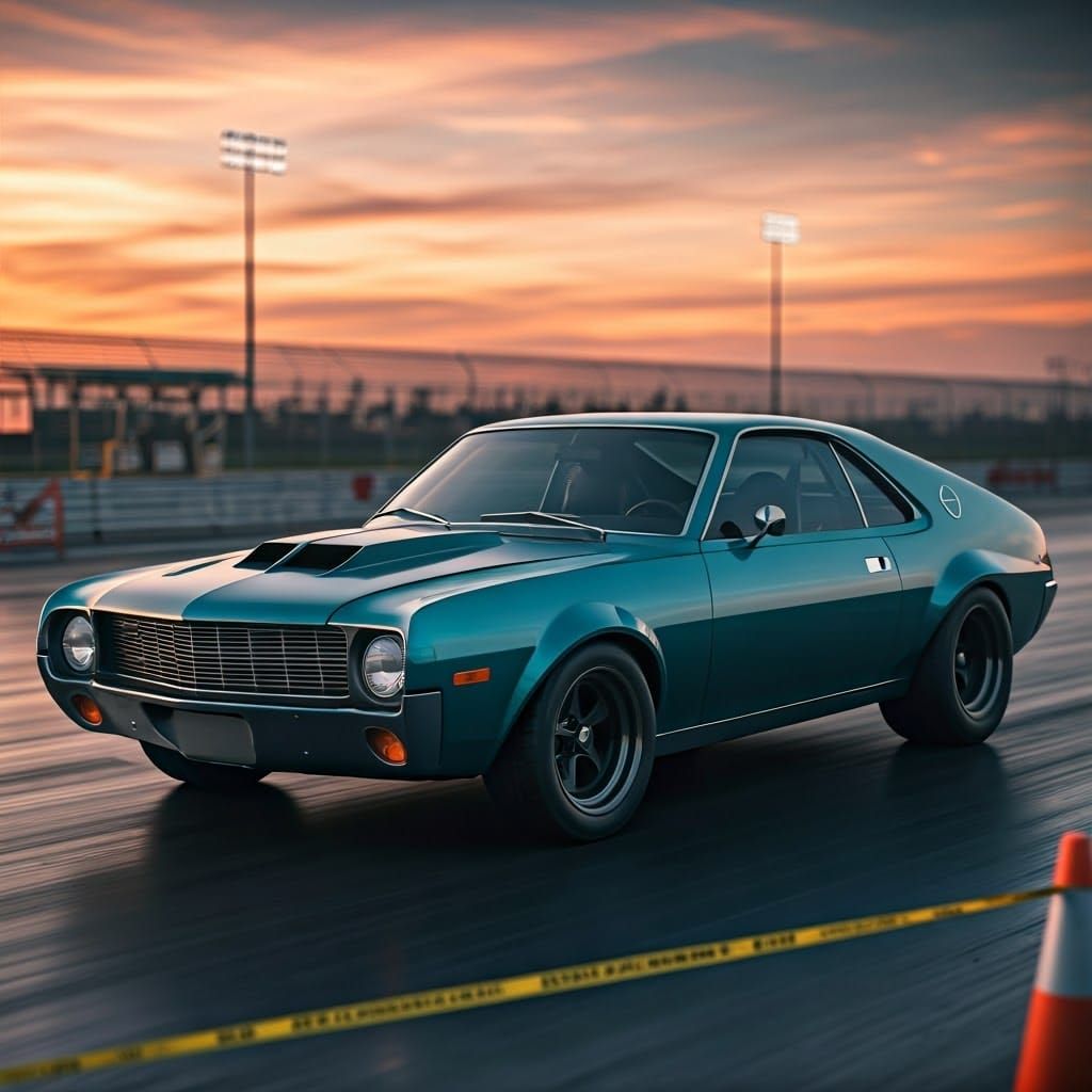 1968 AMC AMX Widebody on Retro Drag Strip