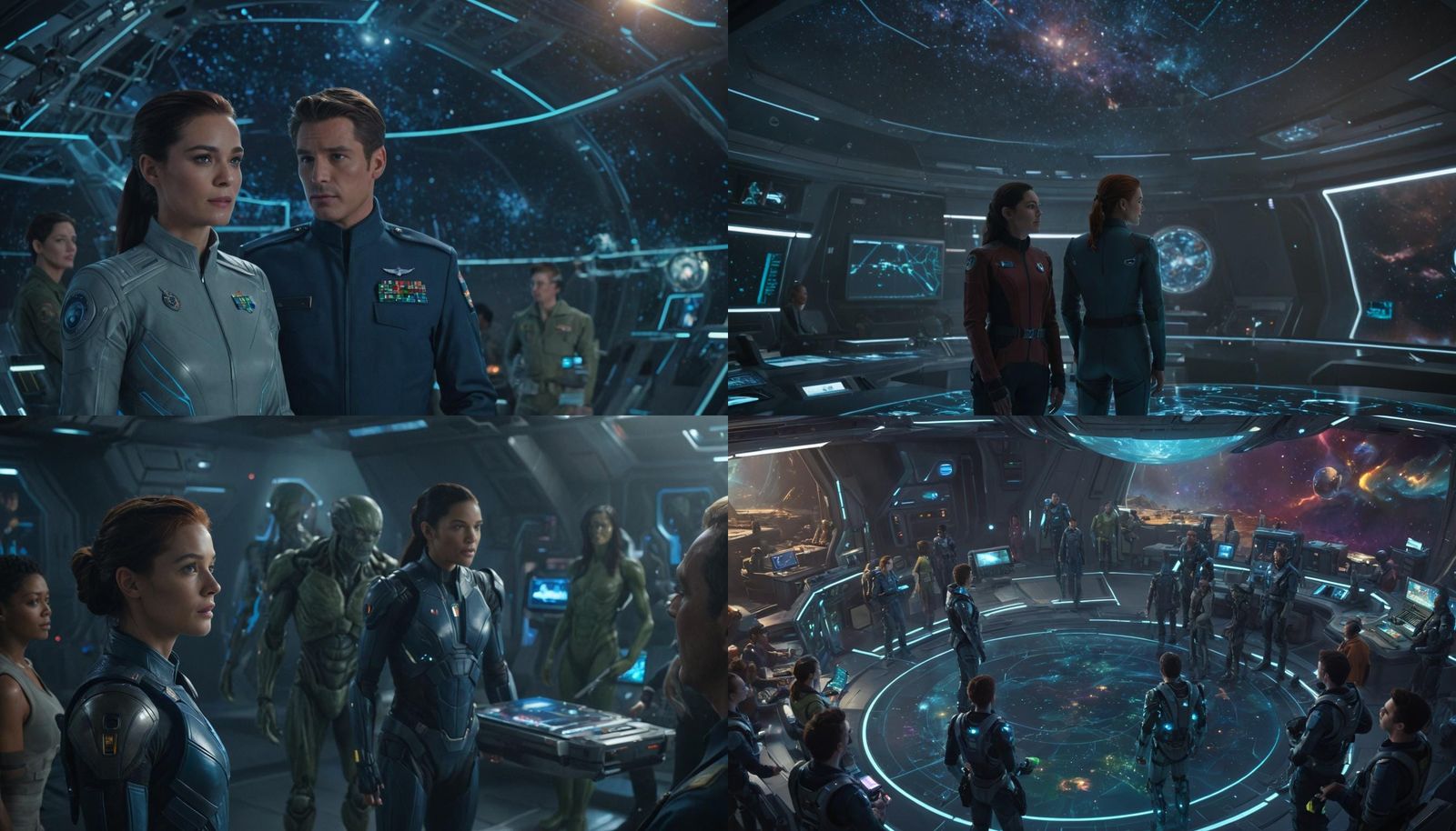 High-Tech Command Center: Post-Victory Scene