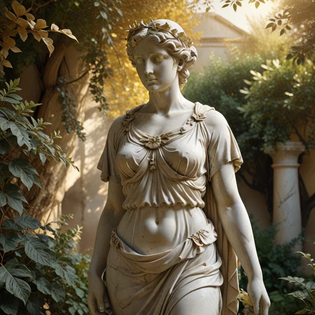 Classical Greek Goddess in Elegant Marble
