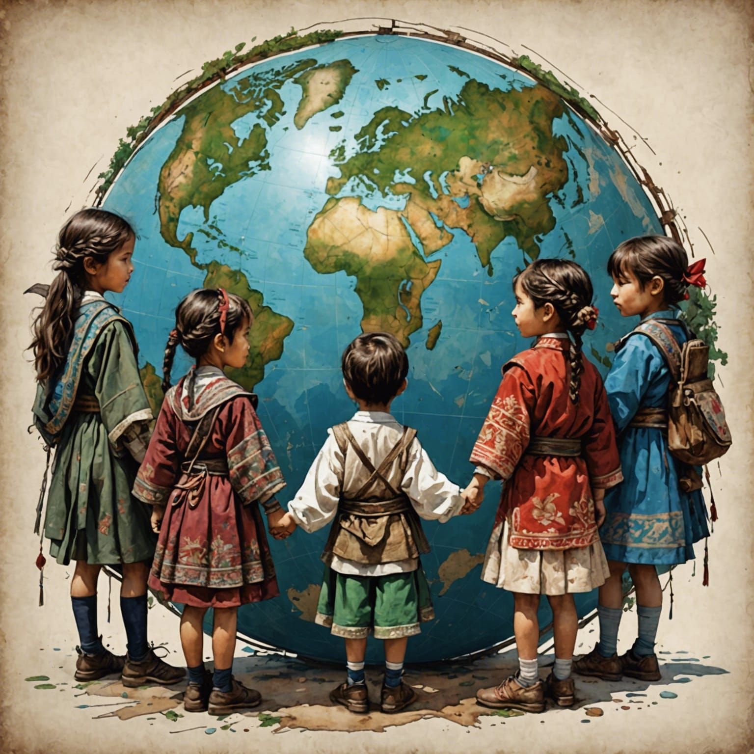 Children Around the World: Stylized Digital Art