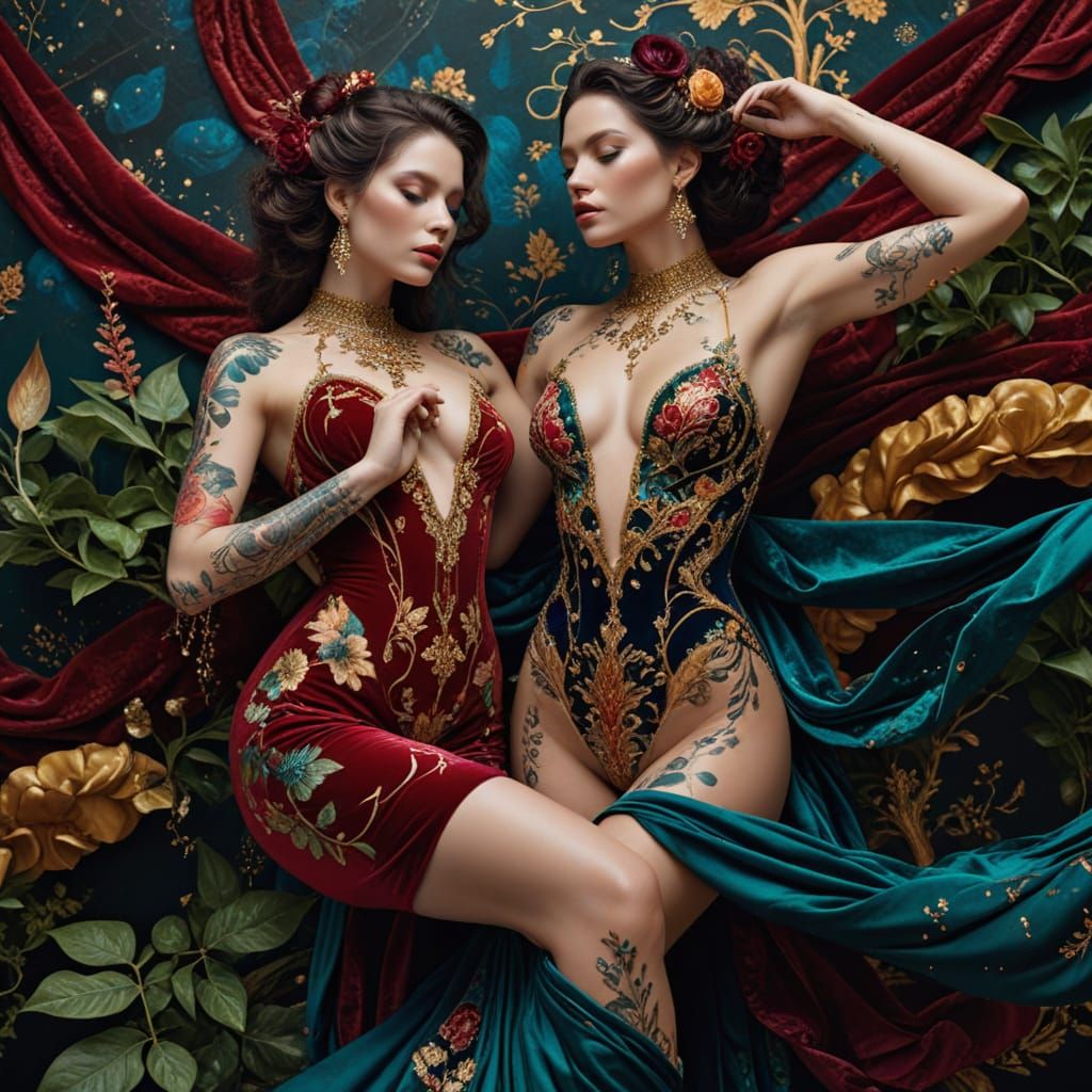 Elegant Baroque Beauty in Velvet and Jewel Tones