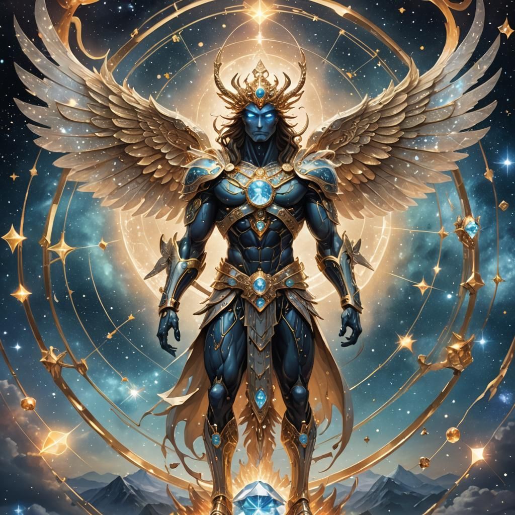 Zodiac Timekeeper with Crystal Flame Wings