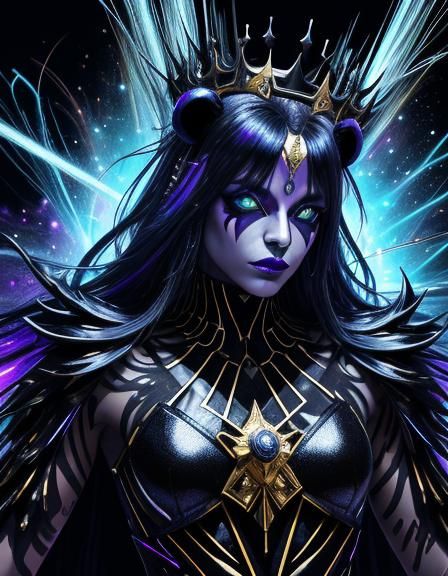 Glam Metal Panda Mannequin with Crown of Thorns