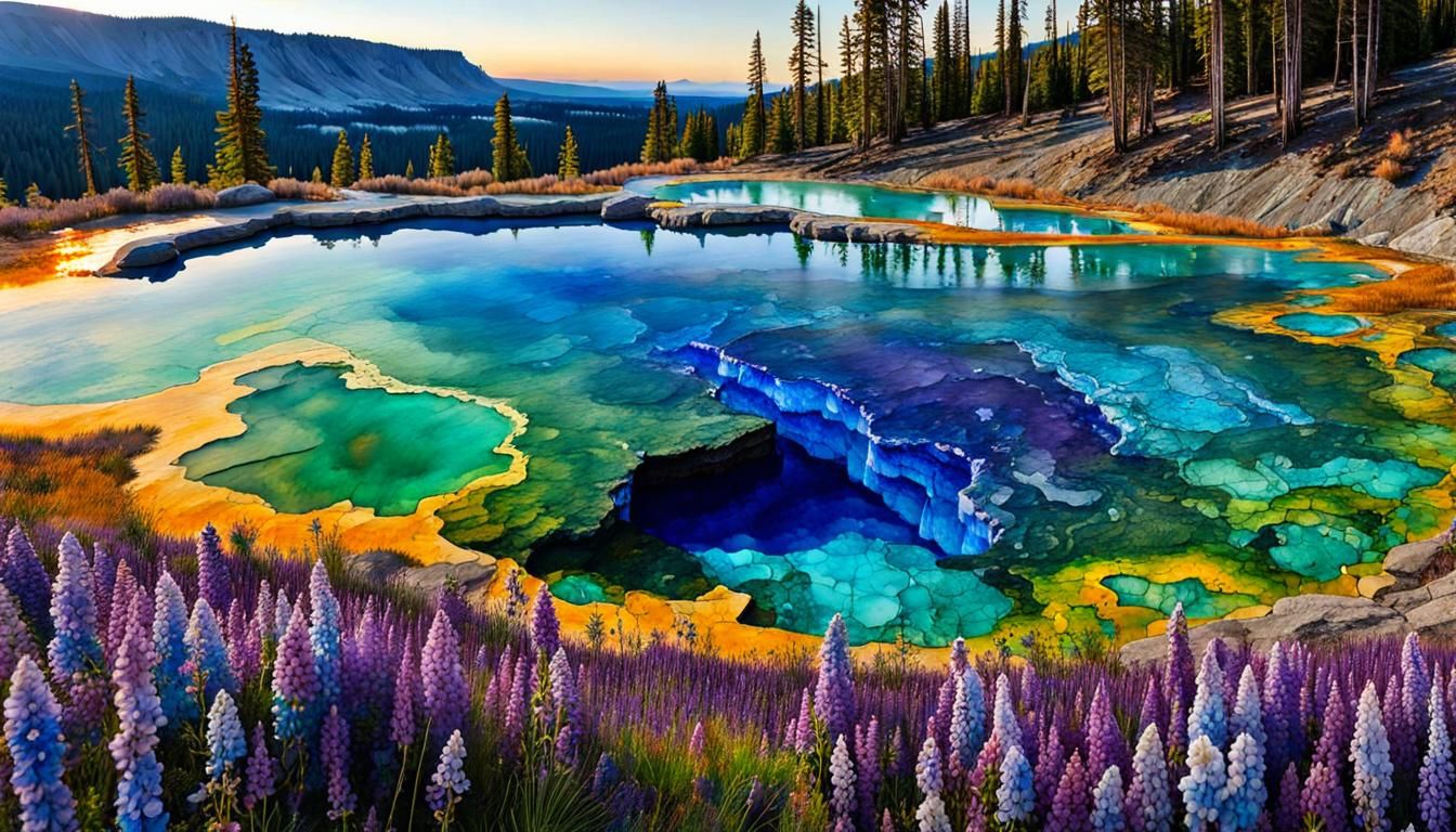 Yellowstone Mountains, prismatic pool